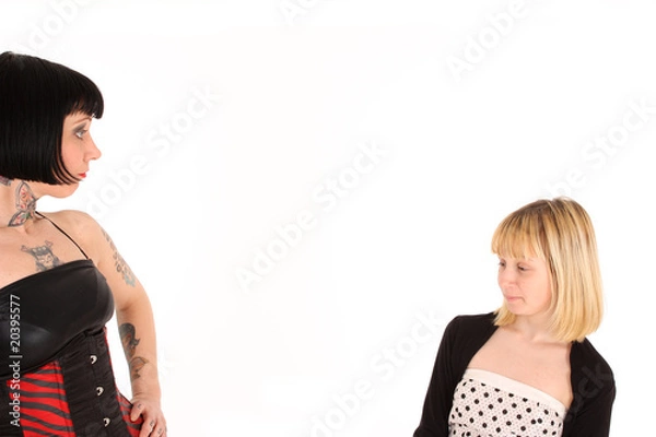 Obraz brave Tochter, tätowierte Mutter