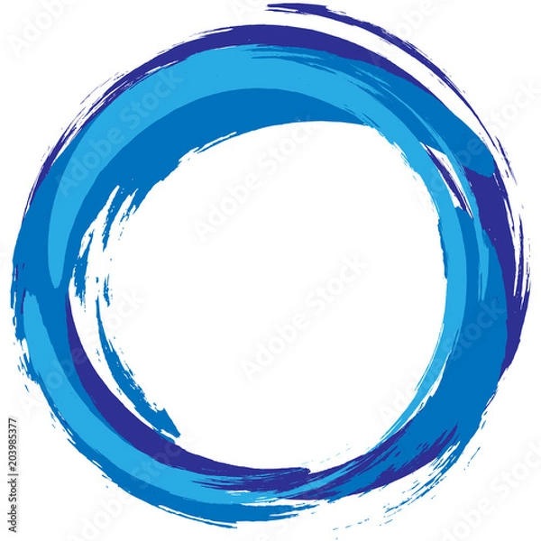 Obraz Hand drawn acrylic element, light blue round stroke.