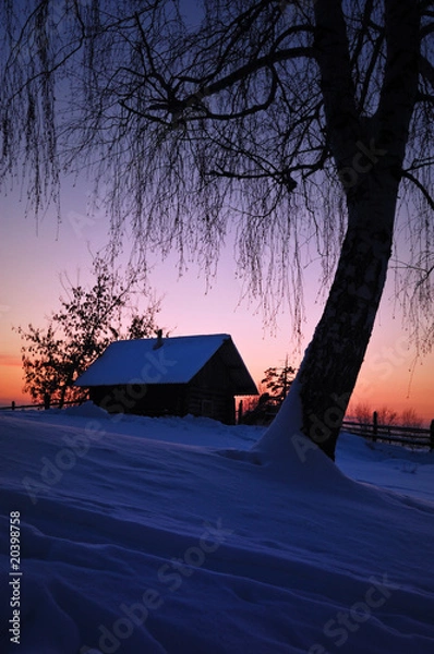 Obraz Winter evening in Russia