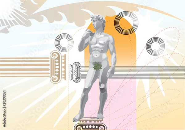Fototapeta illustration of statue of David