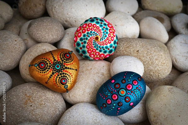 Obraz Beautiful hand painted mandala rocks