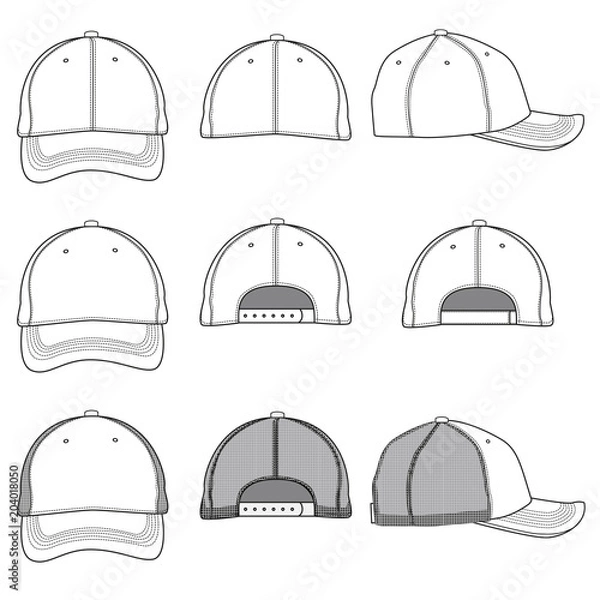 Obraz Vector template of a baseball cap