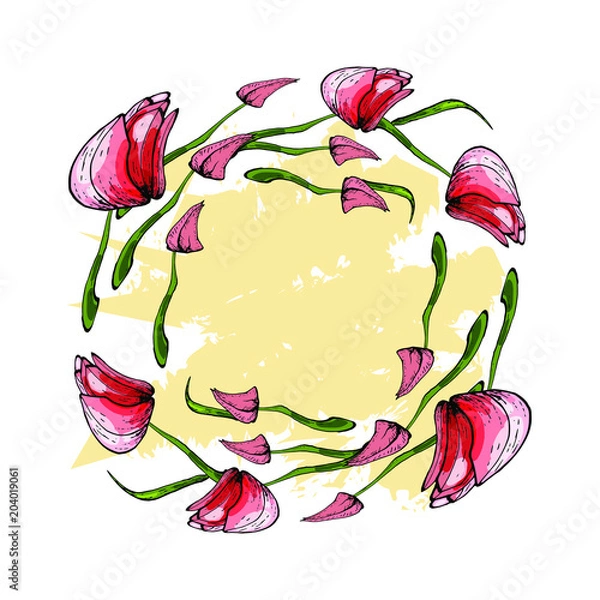 Fototapeta Spring tulips for future design.