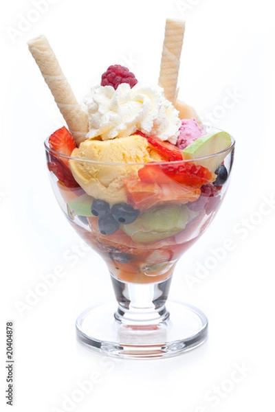 Obraz Früchtebecher mit Waffel