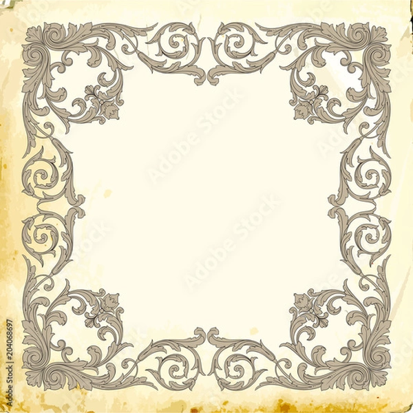 Fototapeta Vector baroque of vintage elements for design. 