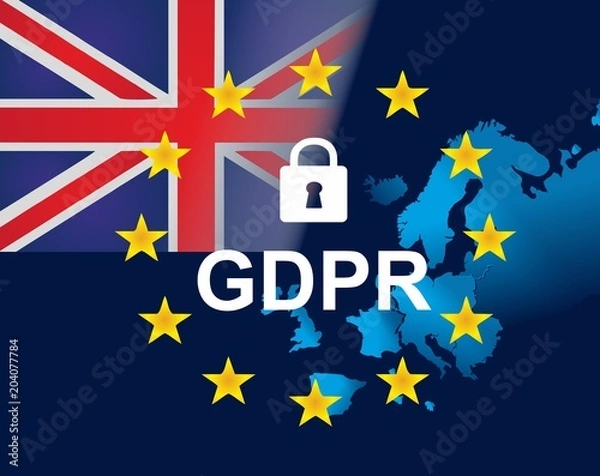 Fototapeta EU and Britain flag - General Data Protection Regulation