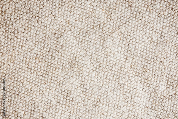 Fototapeta Brown linen fabric closeup pattern background.