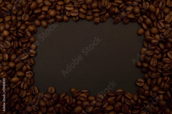 Obraz coffee beans frame with dark background
