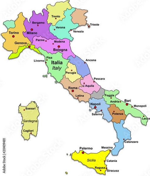 Obraz Italy map