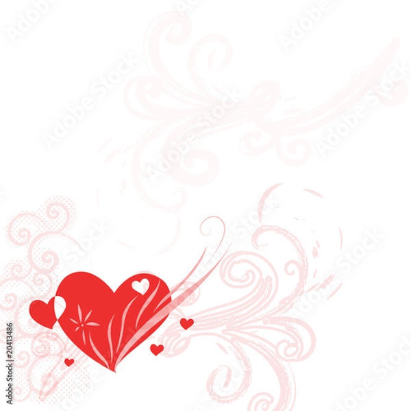 Fototapeta Congratulatory card with the Valentine's day.