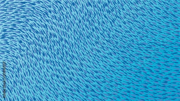 Fototapeta イワシの群れの背景イラスト