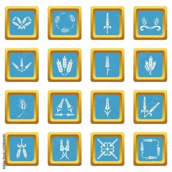 Obraz Ear corn icons set sapphirine square vector