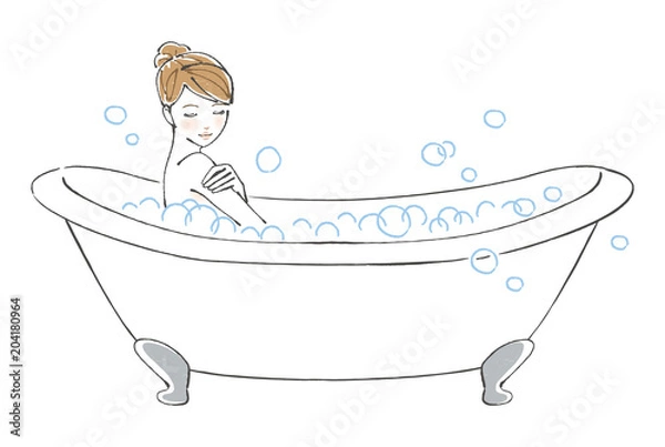 Fototapeta 女性 入浴 全身