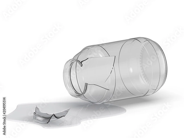 Obraz Broken jar, 3d rendering.