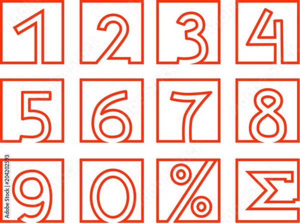 Obraz Set of red figures icons