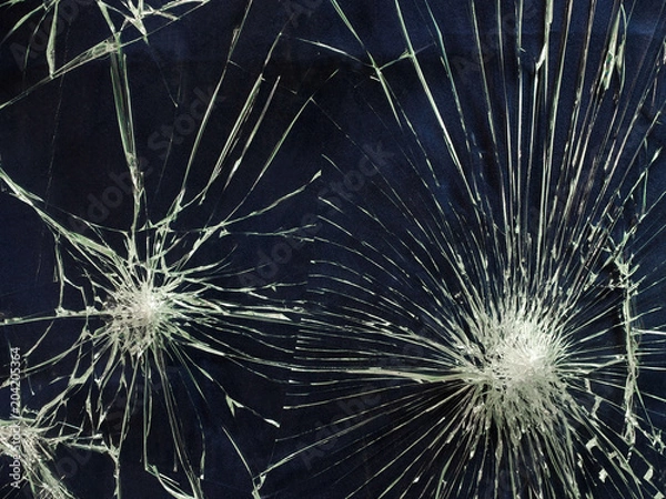 Fototapeta The broken glass.The cracks texture.  Background.Grunge.Abstract lines.