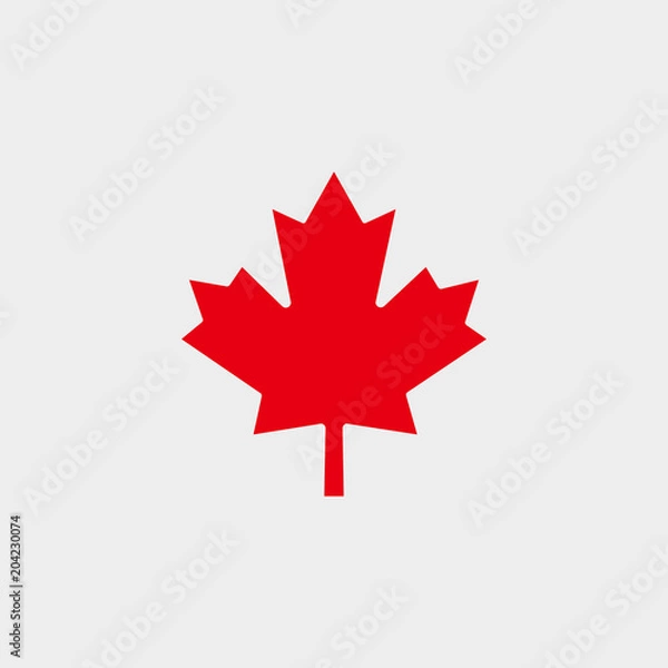 Fototapeta Red Maple Leaf. Canadian Flag Vector Shape.