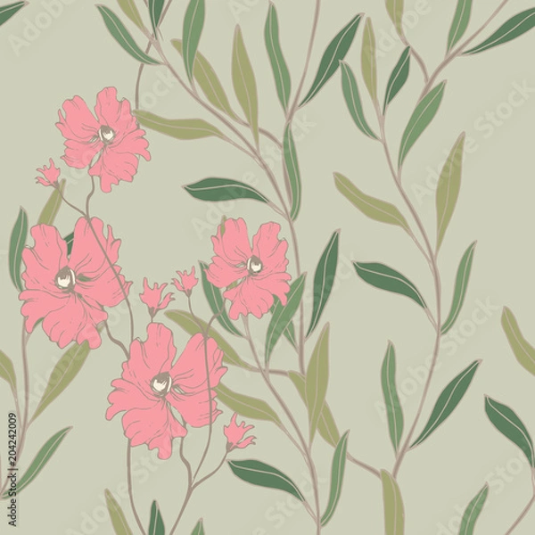 Fototapeta Abstract elegance pattern with floral background.