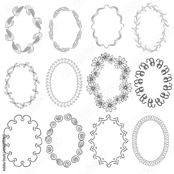 Fototapeta Set with Oval Frames