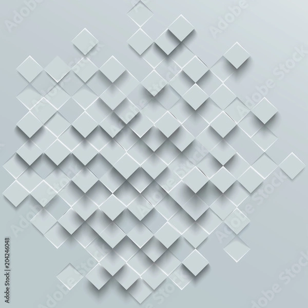 Fototapeta Abstract geometric shape from gray rhombus, vector background.
