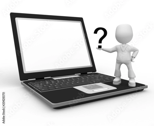 Obraz question and laptop