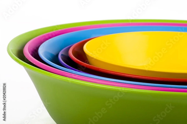 Obraz Colored plastic bowls