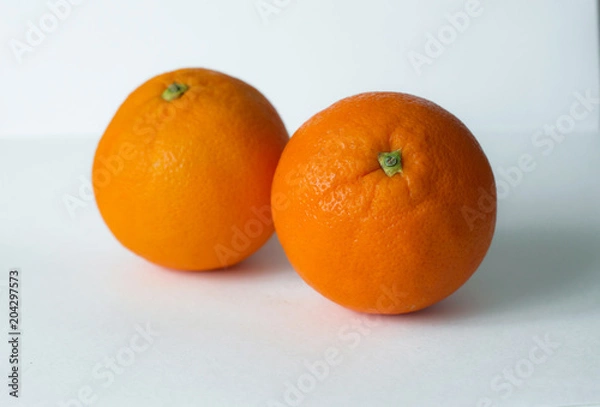Obraz two oranges with white background