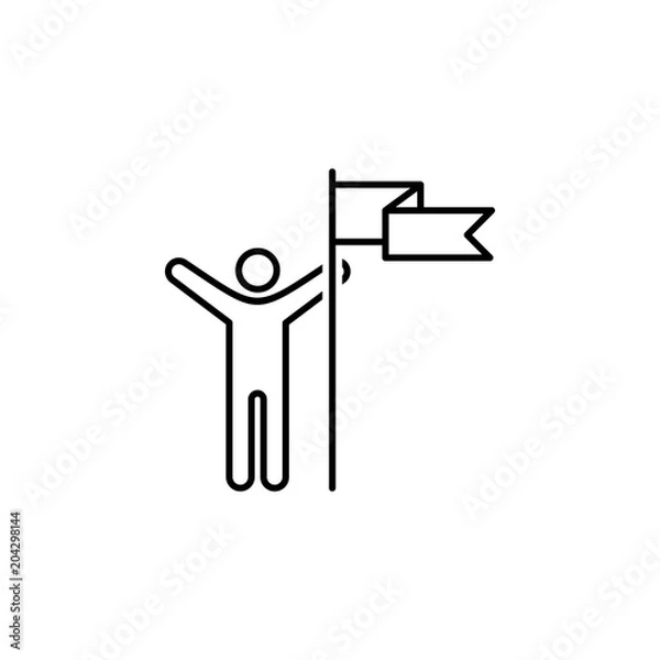 Obraz man with a flag icon. Element of Succes and awards for mobile concept and web apps. Detailed man with a flag icon can be used for web and mobile. Premium icon