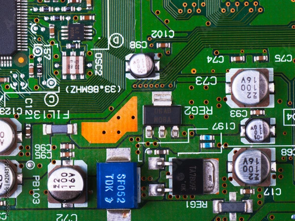 Obraz Closeup of electronic circuit board