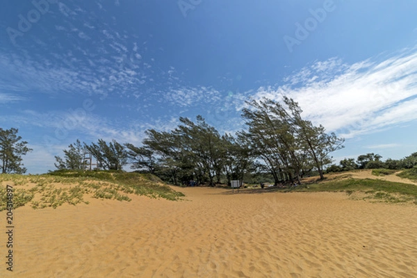 Fototapeta  View of Saint Lucia Beach and Blue Cloudy Sky