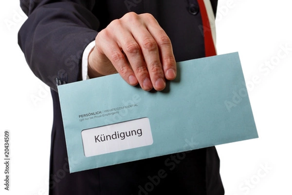 Obraz Mężczyzna przekazuje list z wypowiedzeniem