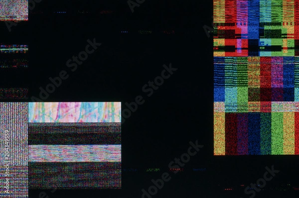 Fototapeta Pixel pattern of a digital glitch / Abstract background, pattern of a digital glitch.