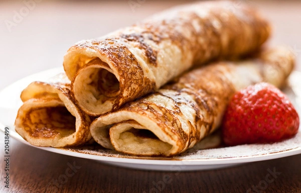 Fototapeta Rolled pancakes