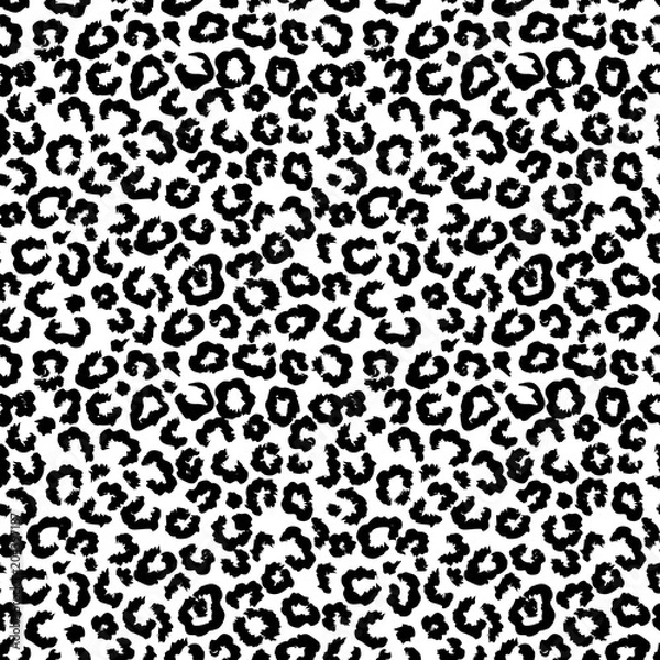 Obraz Black and white leopard pattern vector