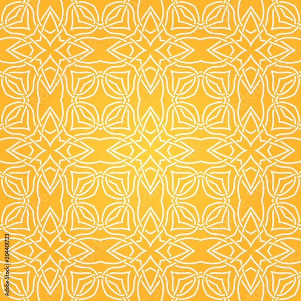 Obraz Seamless abstract yellow pattern with lines. Vector illustration