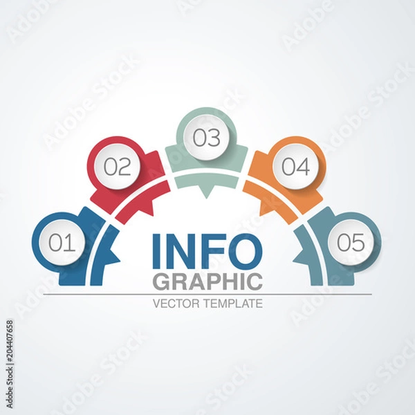 Fototapeta Vector infographic template for diagram, graph, presentation, chart, business concept with 5 options.
