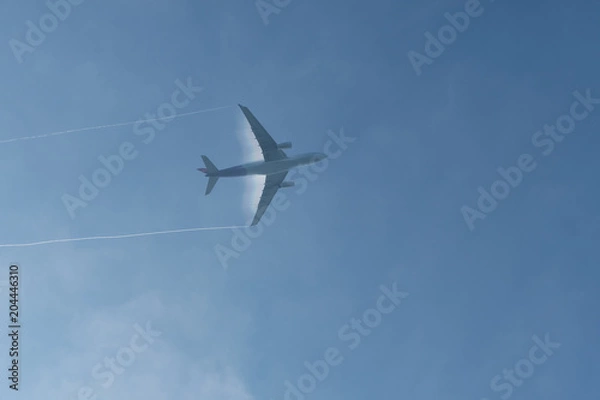 Obraz plane flying in mist