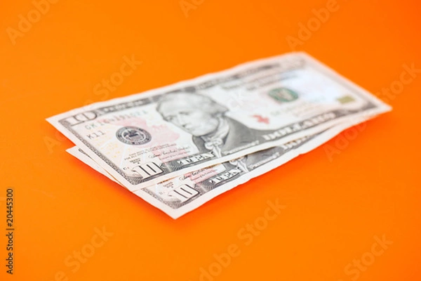 Obraz dollars on color background
