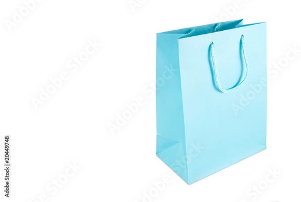 Fototapeta Light blue gift bag
