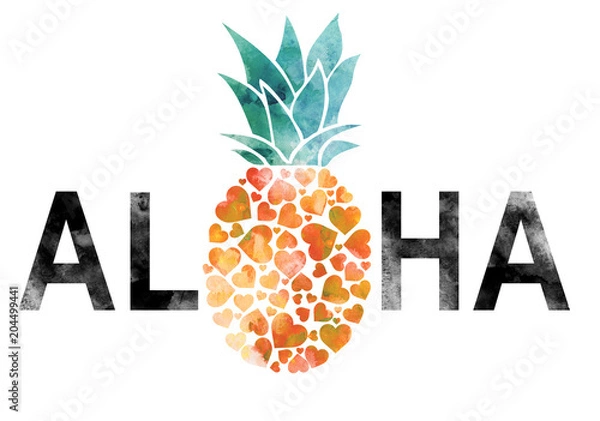 Fototapeta pineapple graphic with slogan