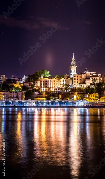 Obraz Belgrade dock and church 3