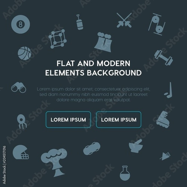 Fototapeta health, science, sports fill vector icons and elements background concept on dark background.Multipurpose use on websites, presentations, brochures and more