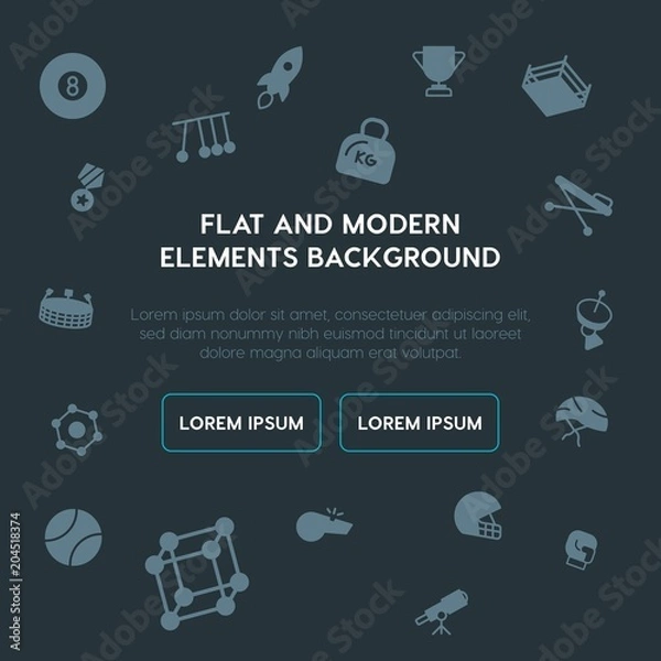 Fototapeta health, science, sports fill vector icons and elements background concept on dark background.Multipurpose use on websites, presentations, brochures and more