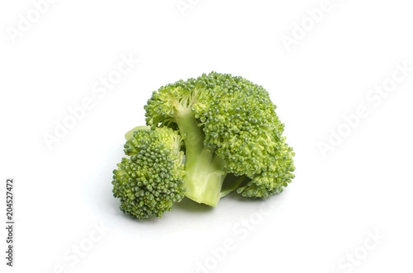Obraz Fresh broccoli on white background