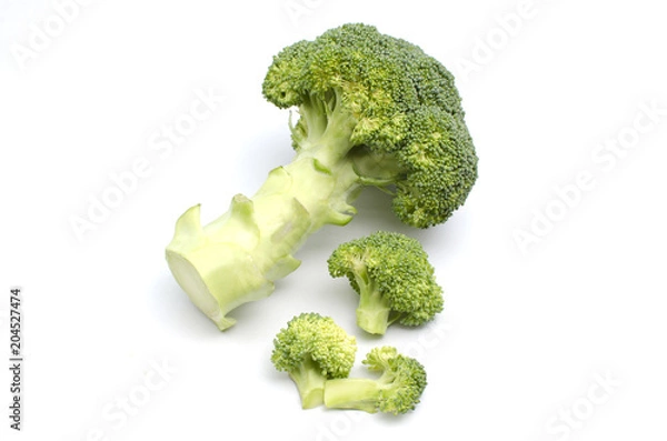 Obraz Fresh broccoli on white background