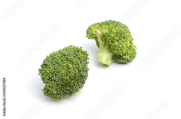 Obraz Fresh broccoli on white background