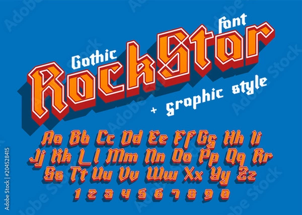 Fototapeta Rock Star  - decorative font with graphic style