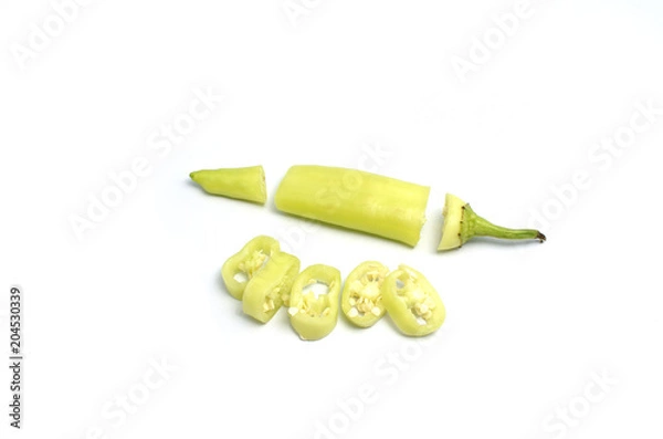 Obraz yellow sweet pepper(capsicum) on white background