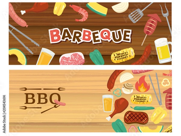 Fototapeta バーベキュー　バナー素材セット