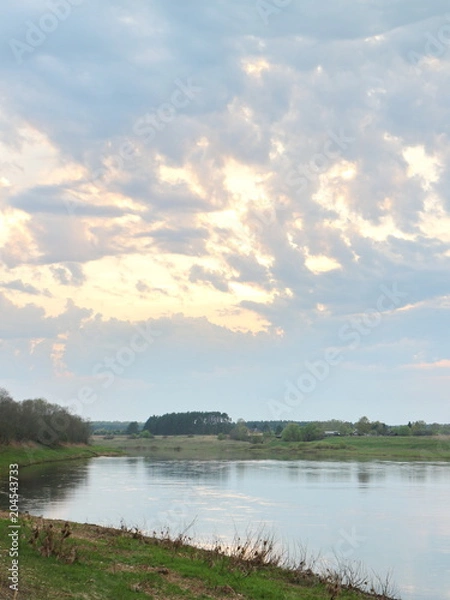 Obraz spring river in the evening